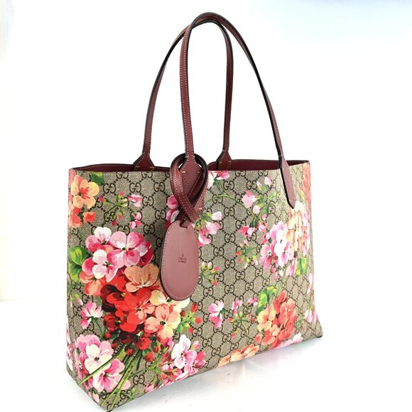 GUCCI Blooms Printed GG Reversible Tote Bag bsj870-102325 - Picture 3 of 16